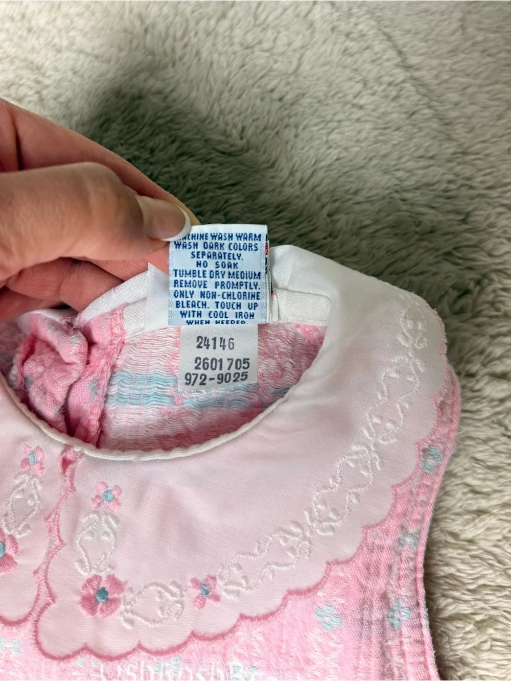 Vintage OshKosh B’gosh Pink Peter Pan Collar Dress Girls 4T Made In USA Rare